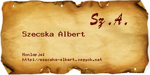 Szecska Albert névjegykártya