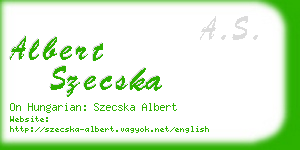 albert szecska business card